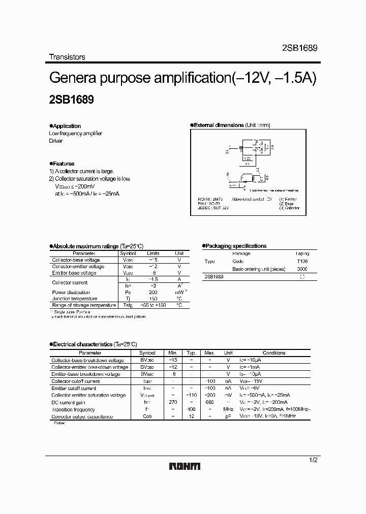 2SB1689_486829.PDF Datasheet