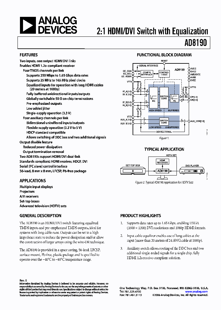 AD8190-EVAL_540772.PDF Datasheet