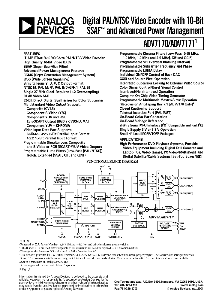 ADV7171KSU_508989.PDF Datasheet