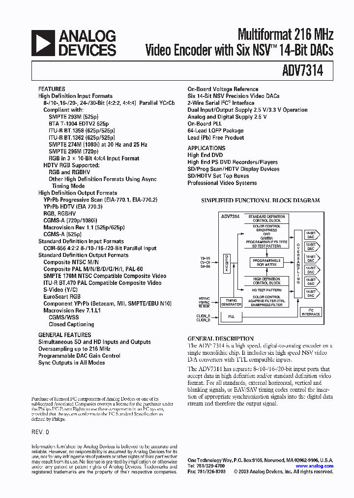 ADV7314KST_524029.PDF Datasheet