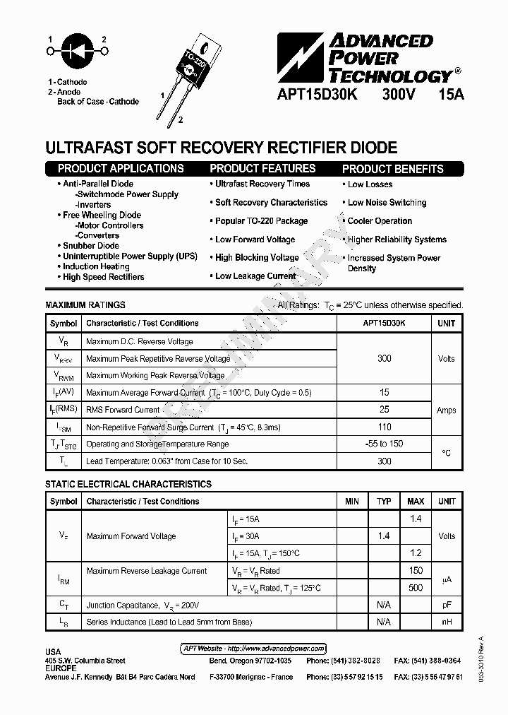 APT15D30K_501710.PDF Datasheet