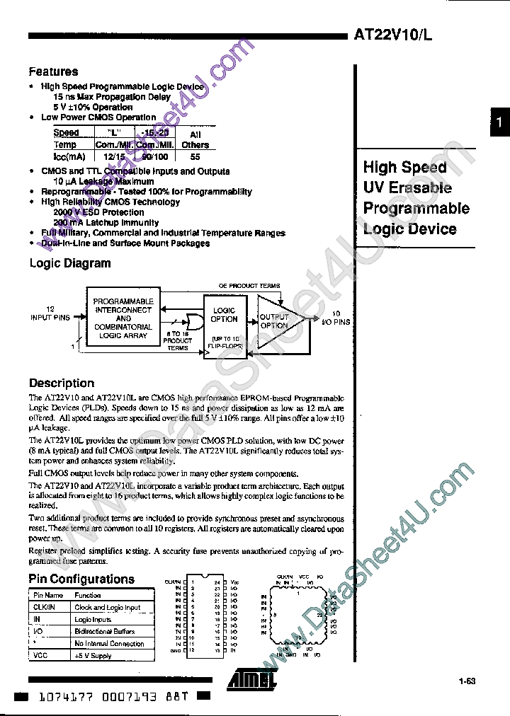 AT22V10_512370.PDF Datasheet