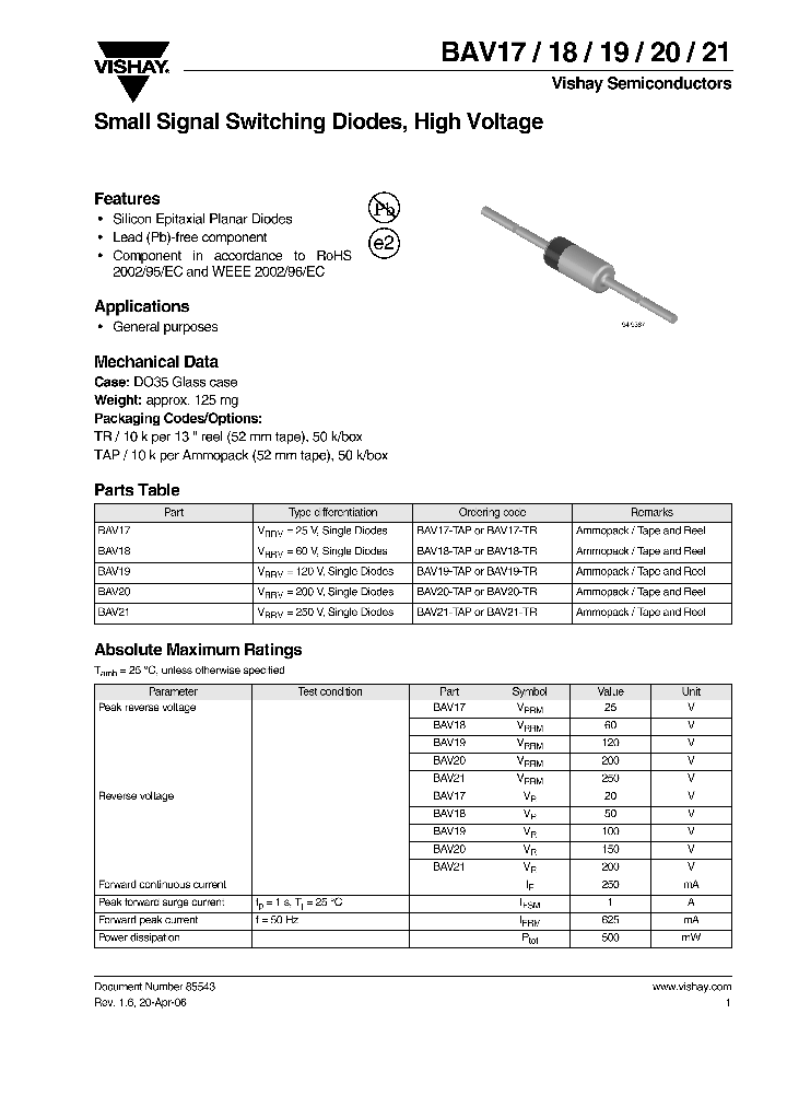 BAV20_525655.PDF Datasheet