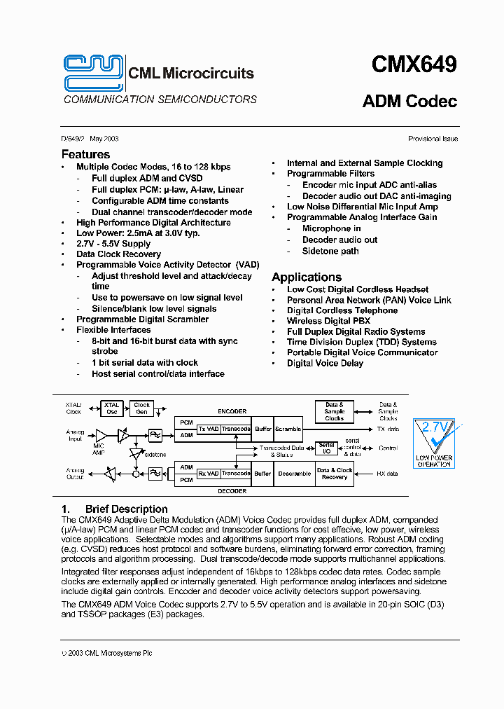 CMX649_495722.PDF Datasheet