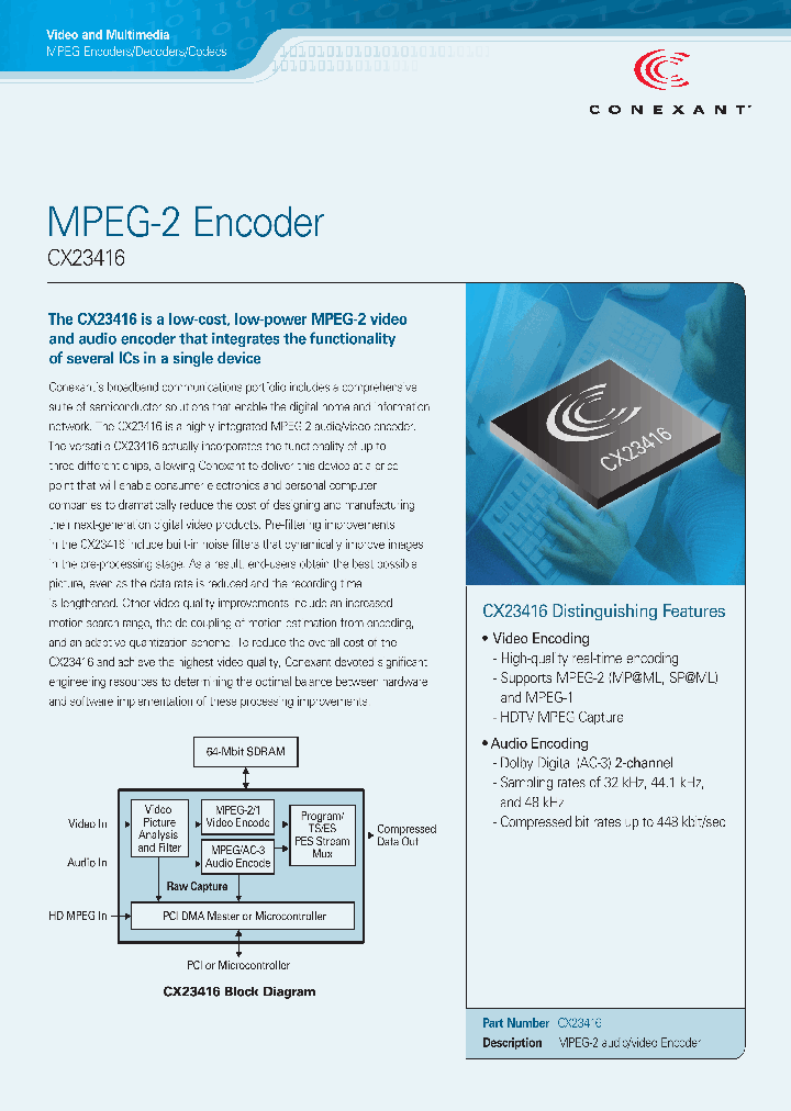 CX23416_531427.PDF Datasheet