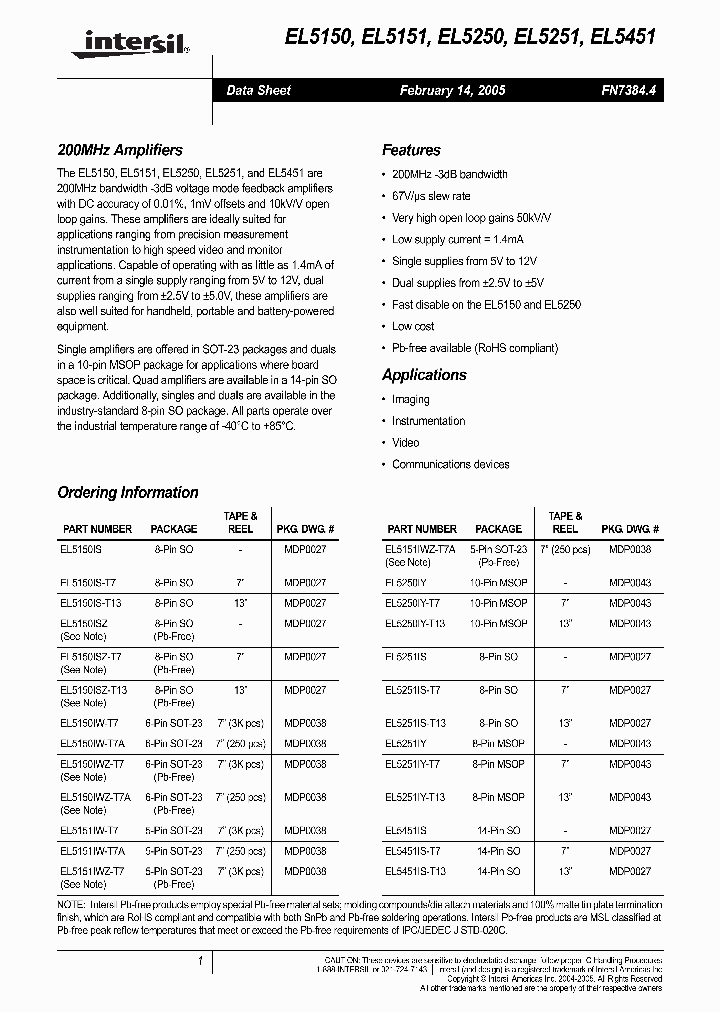 EL5150_552987.PDF Datasheet