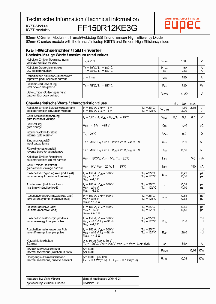 FF150R12KE3G_492692.PDF Datasheet