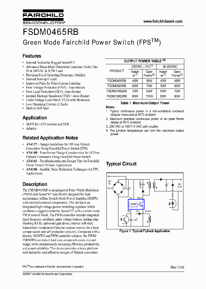 FSDM0465RB_519239.PDF Datasheet