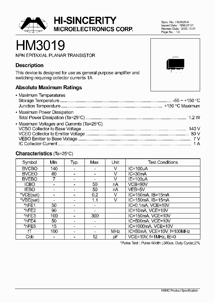 HM3019_499138.PDF Datasheet