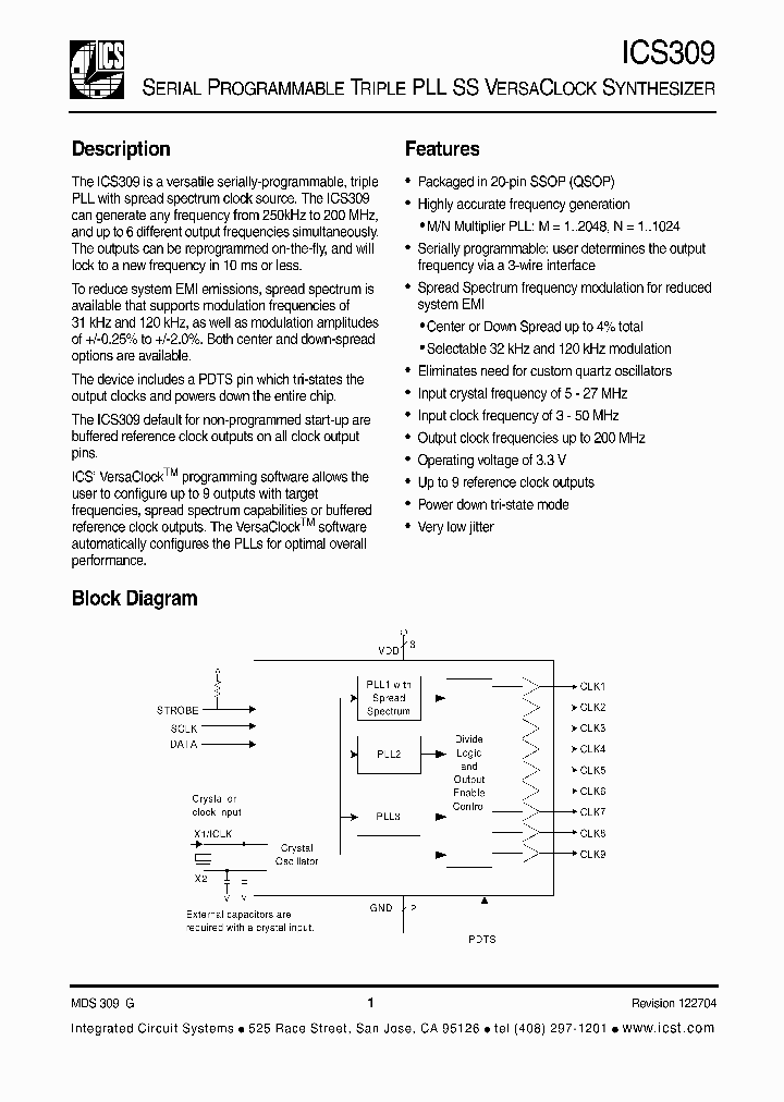 ICS309RT_504226.PDF Datasheet