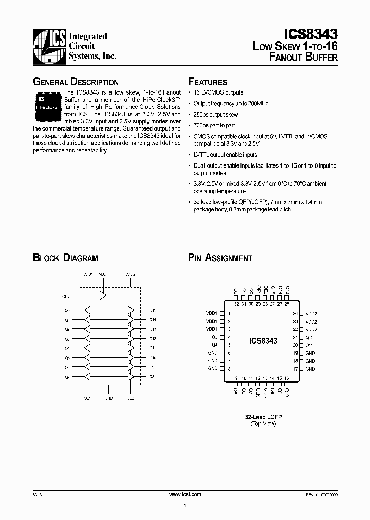 ICS8343Y_518708.PDF Datasheet