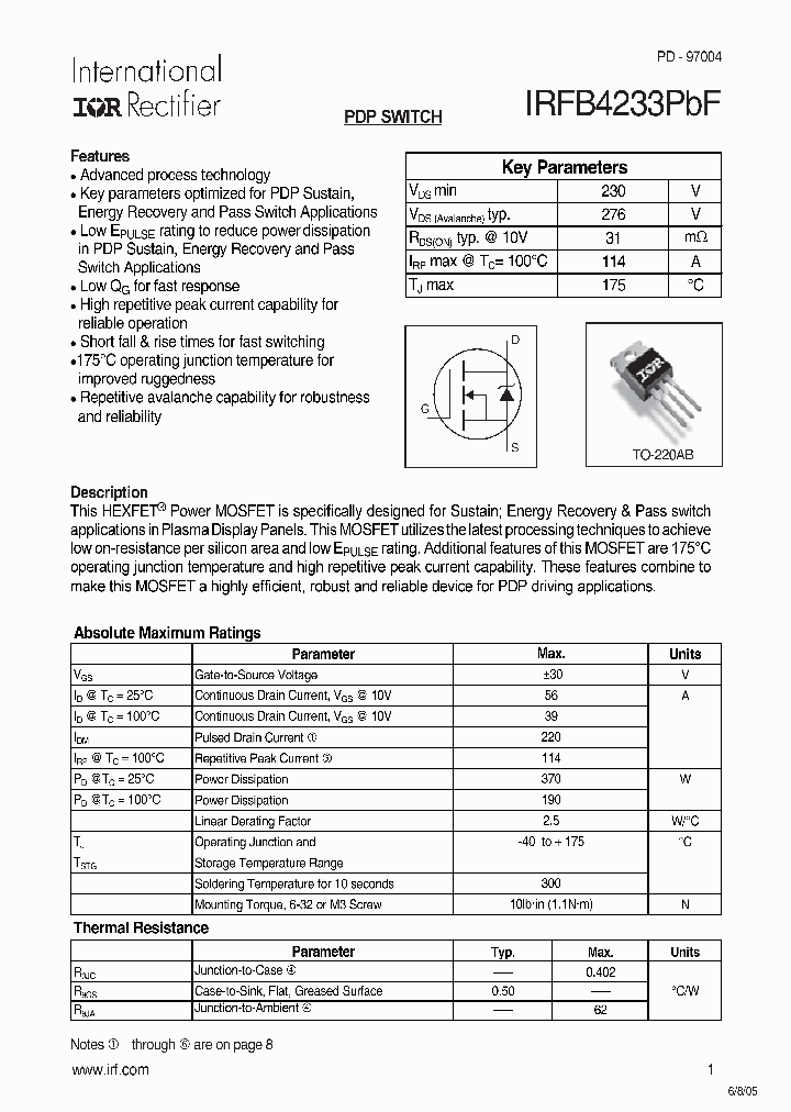 IRFB4233PBF_546098.PDF Datasheet