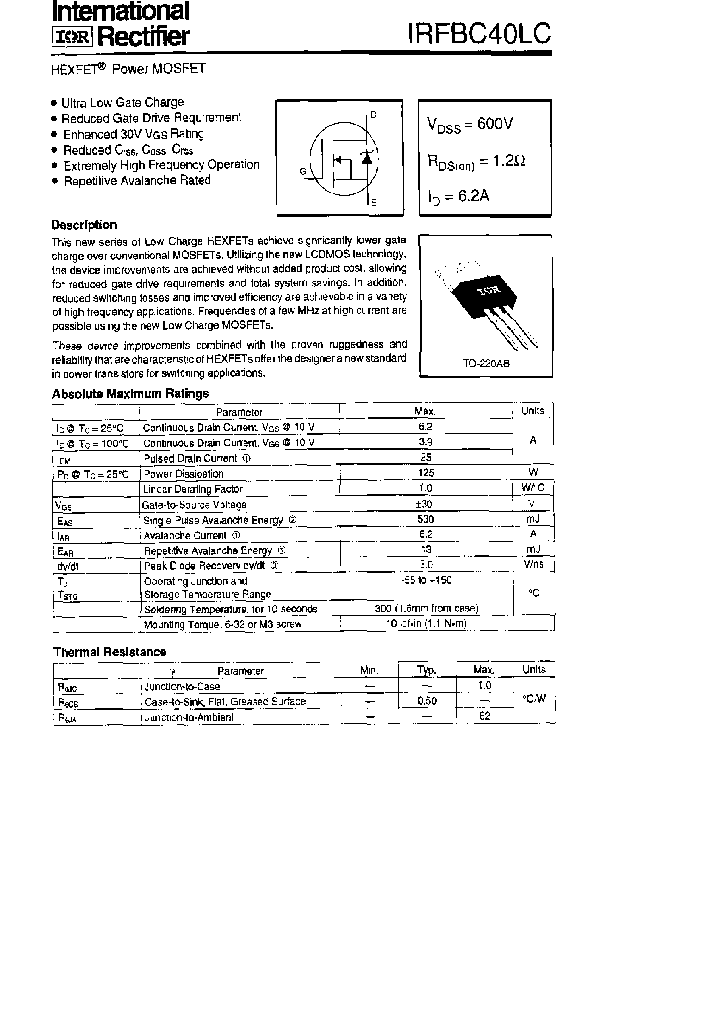IRFBC40LC_531409.PDF Datasheet