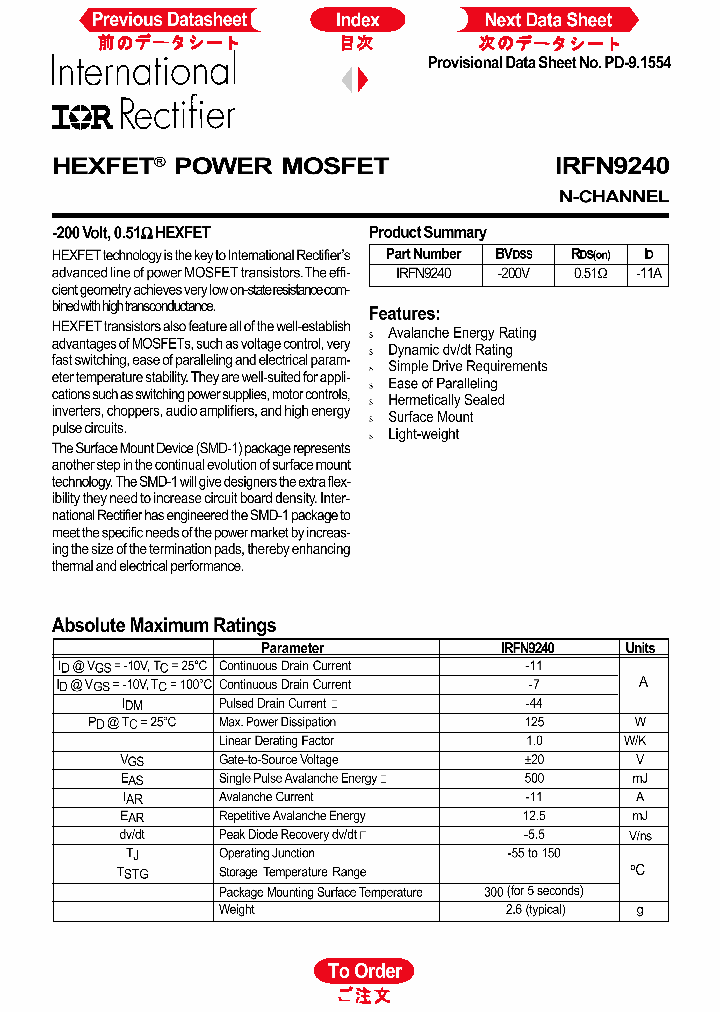 IRFN9240_543835.PDF Datasheet