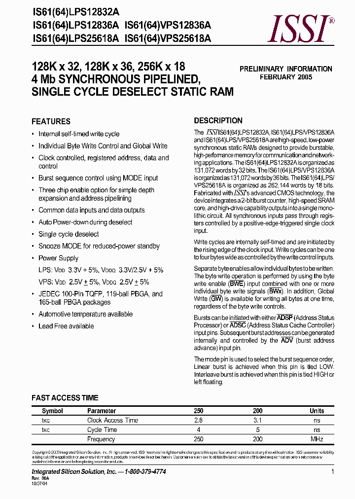 IS64LPS12832A_545412.PDF Datasheet