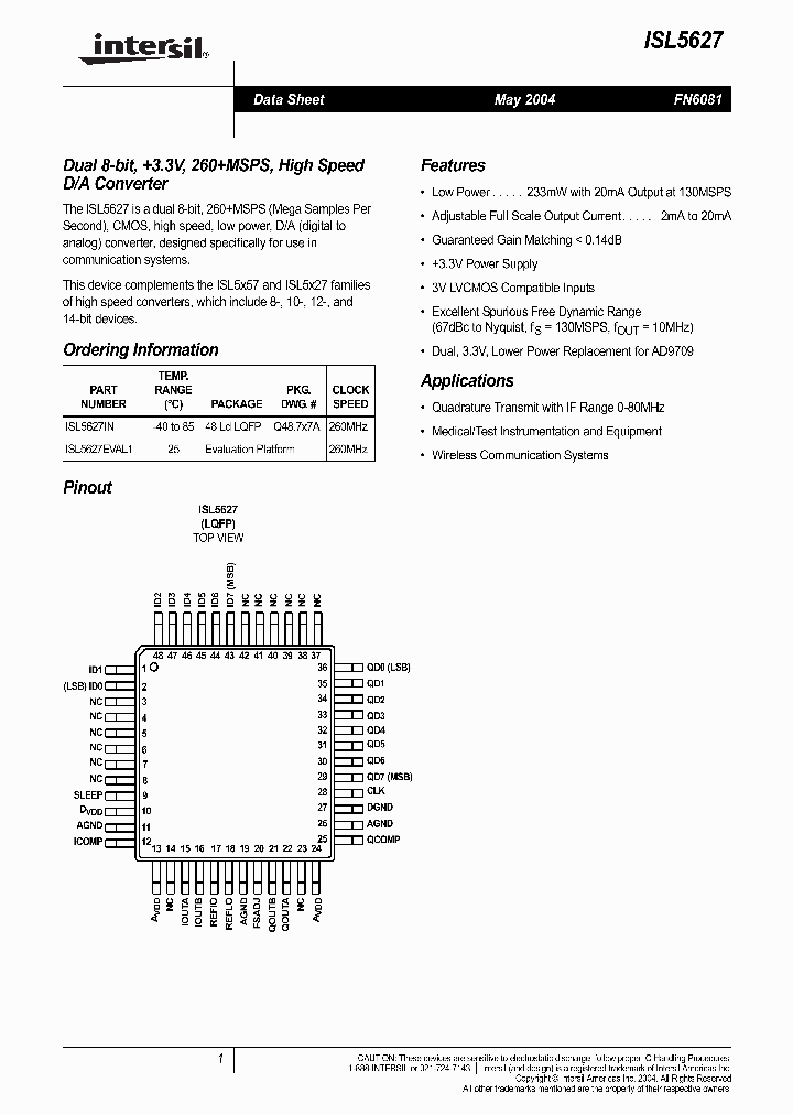 ISL5627_543001.PDF Datasheet