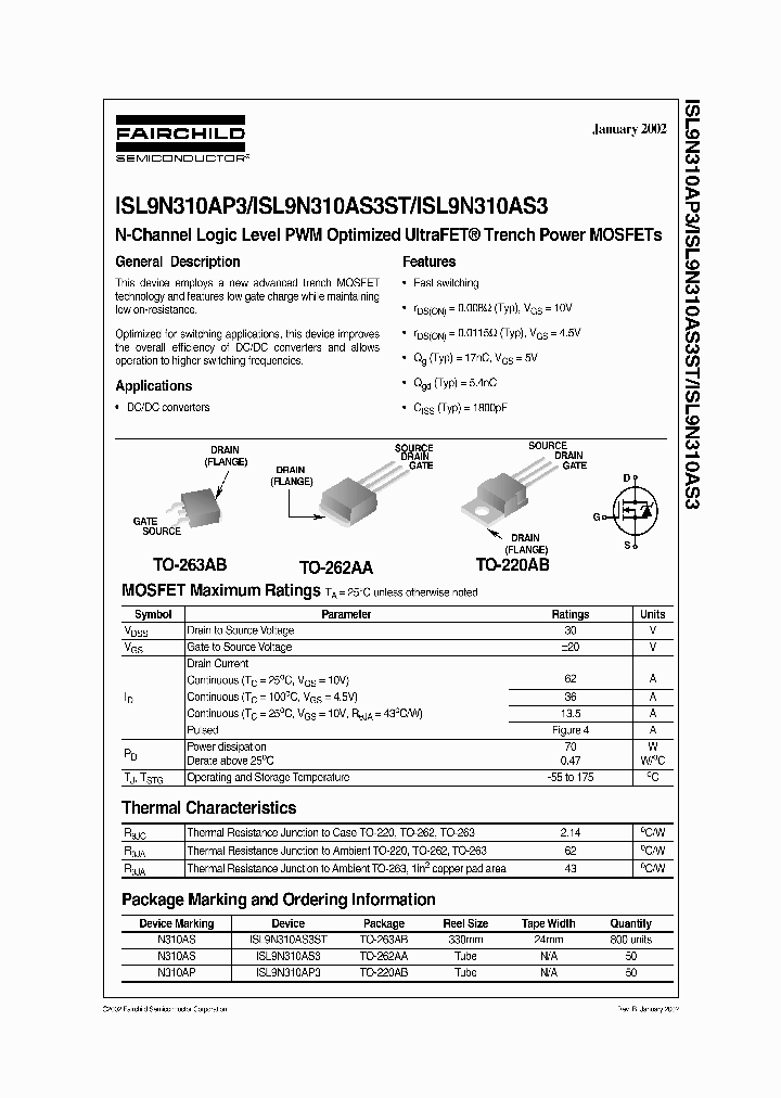 ISL9N310AS3ST_516563.PDF Datasheet