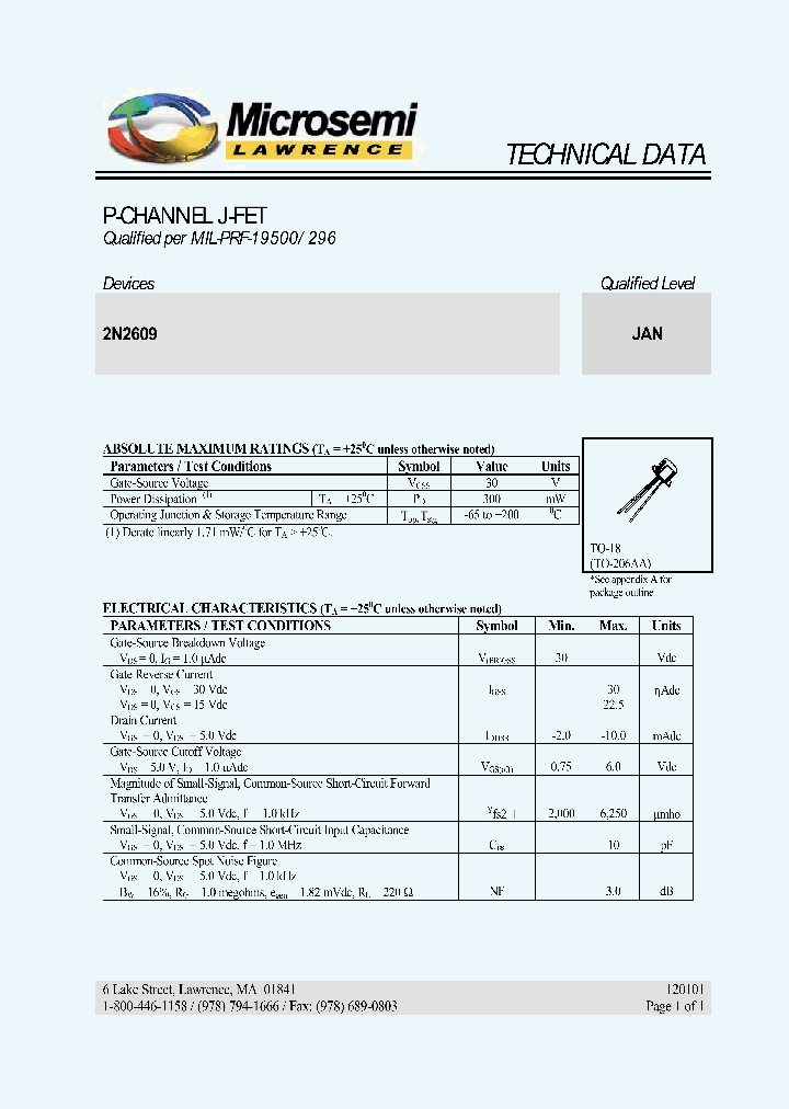 JAN2N2609_508897.PDF Datasheet