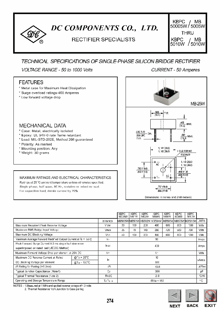 KBPC5001W_499736.PDF Datasheet
