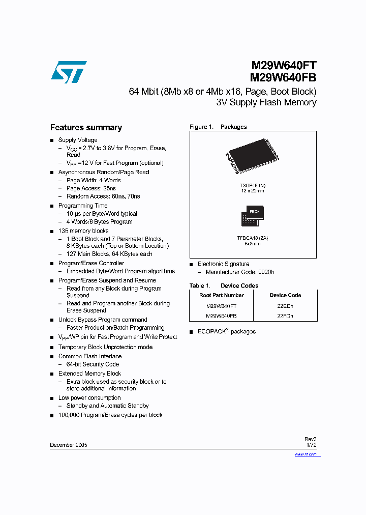 M29W640FT_498110.PDF Datasheet