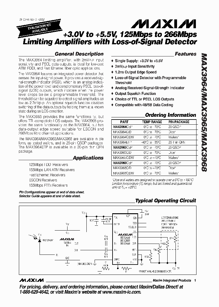 MAX3964ETP_526696.PDF Datasheet