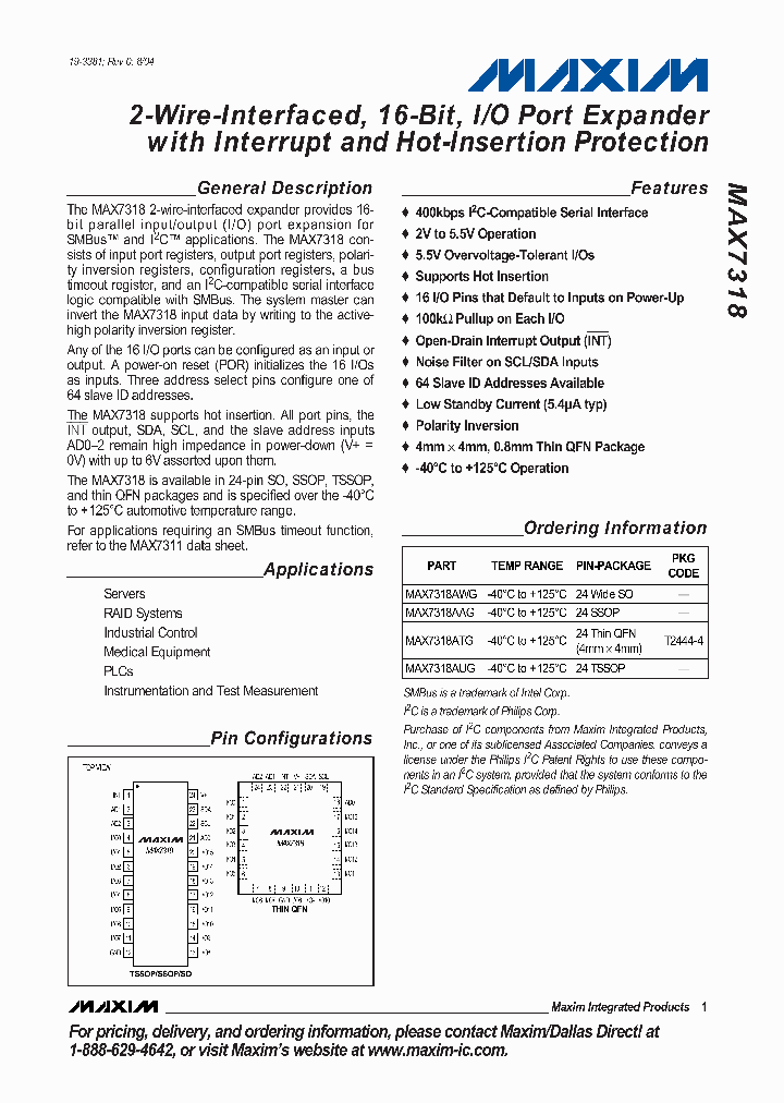 MAX7318AAG_526421.PDF Datasheet
