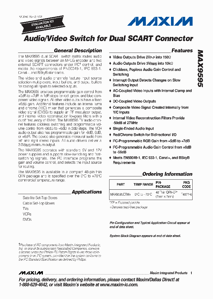 MAX9595CTM_546852.PDF Datasheet