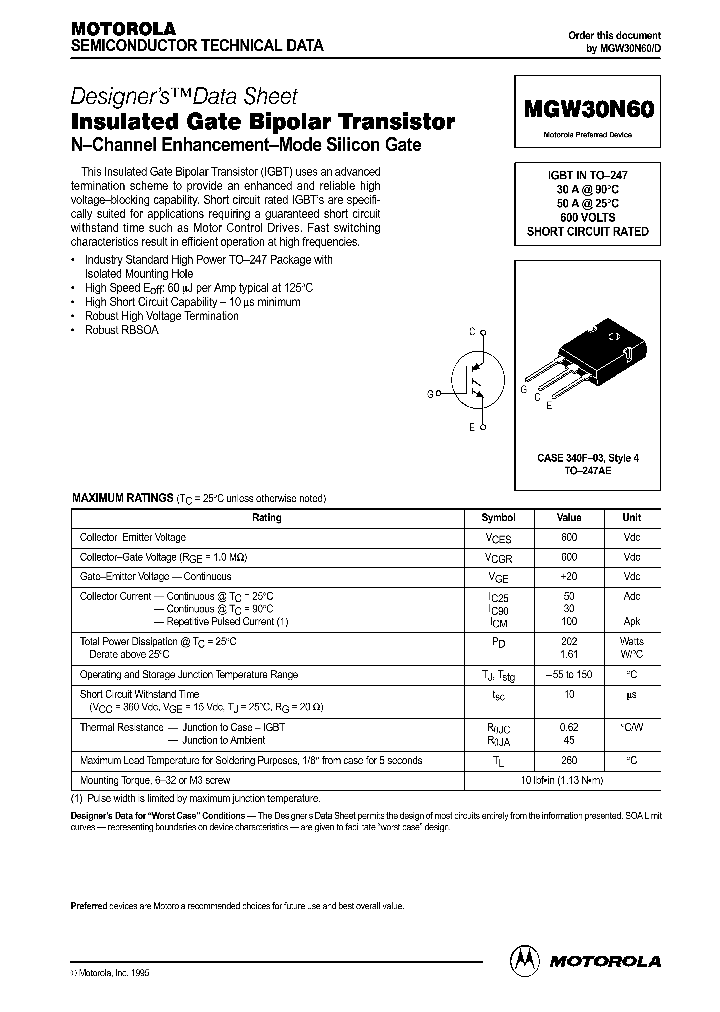 MGW30N60_537733.PDF Datasheet