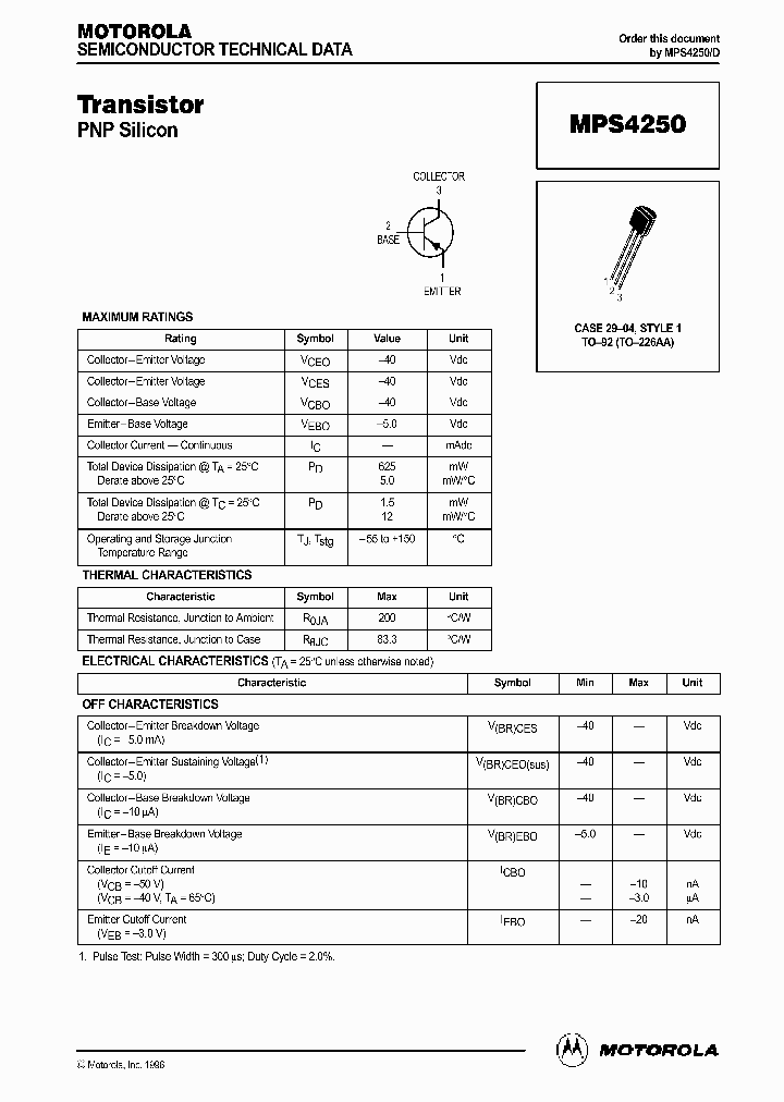 MPS4250_539274.PDF Datasheet