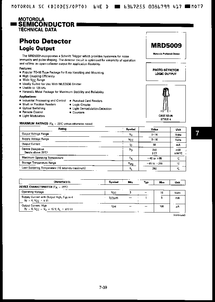 MRD5009_493093.PDF Datasheet