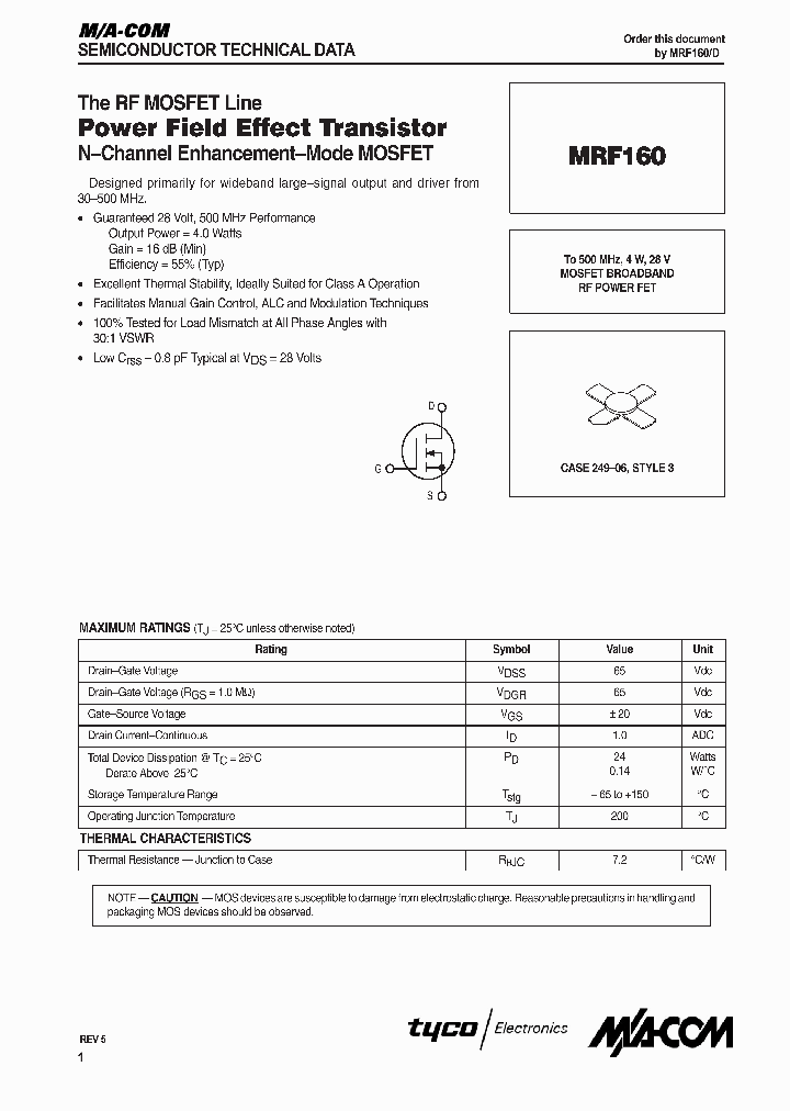 MRF160_491982.PDF Datasheet