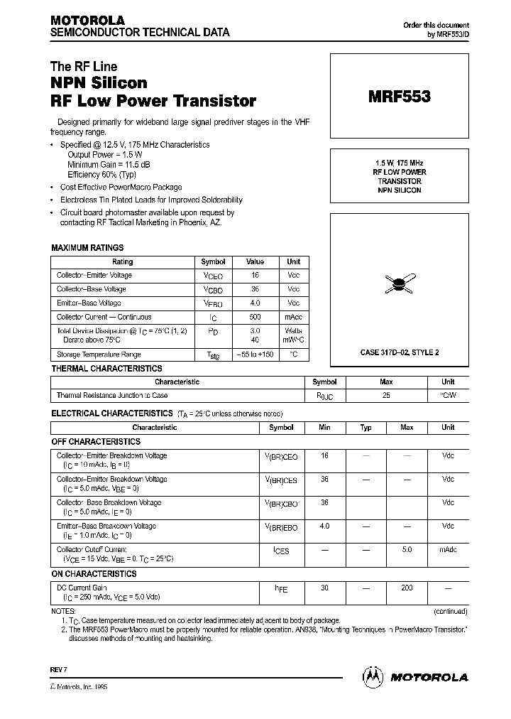 MRF553_531252.PDF Datasheet