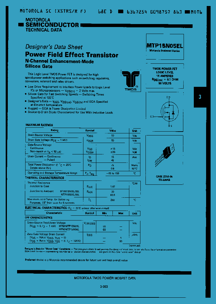 MTM15N05L_492965.PDF Datasheet