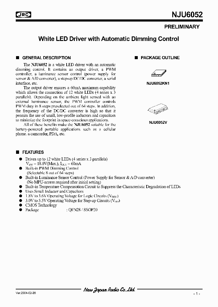 NJU6052KN1_556059.PDF Datasheet