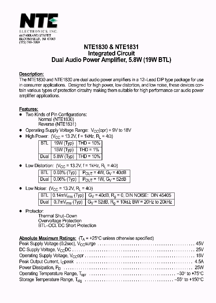 NTE1830_540397.PDF Datasheet