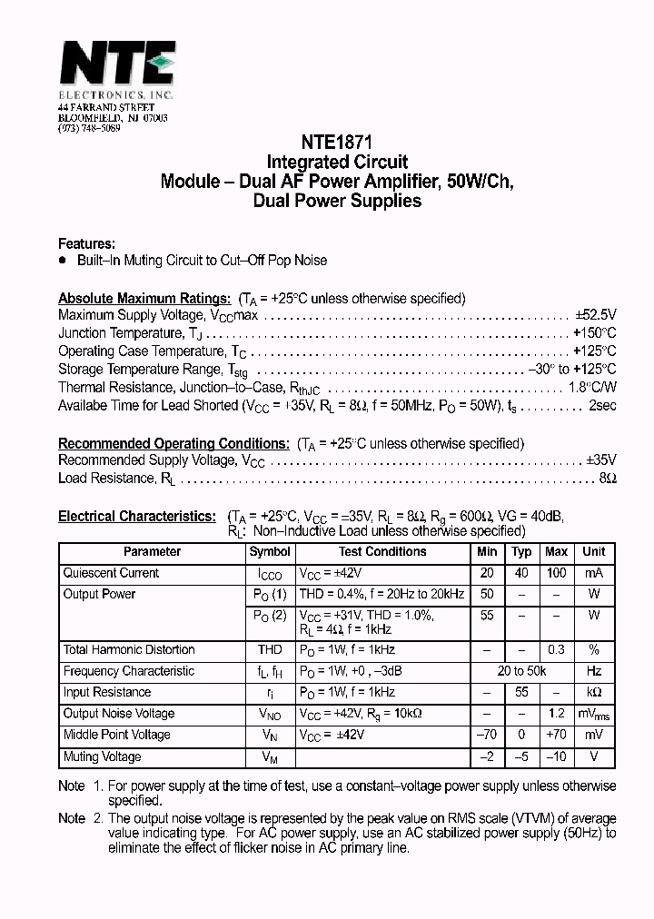 NTE1871_513519.PDF Datasheet
