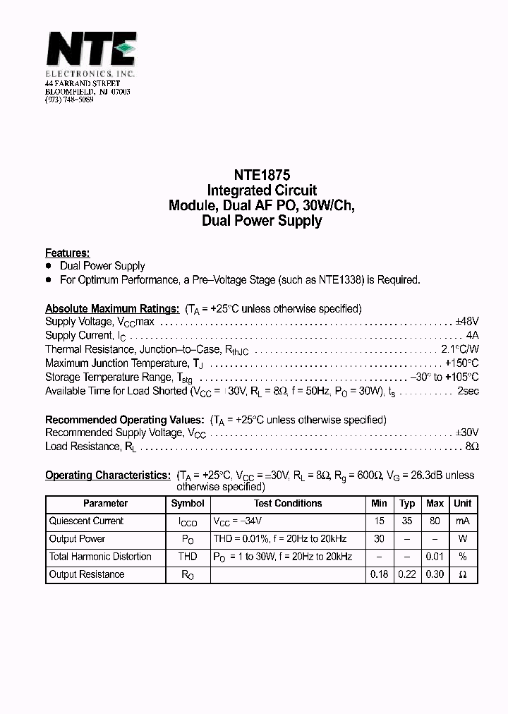 NTE1875_547911.PDF Datasheet