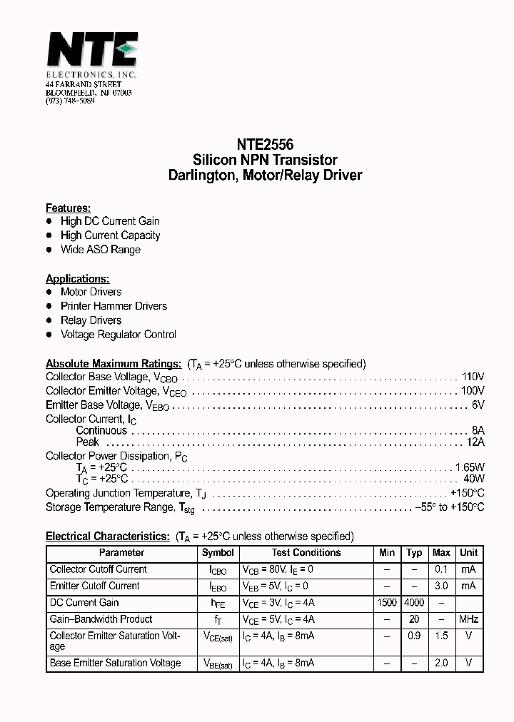 NTE2556_507829.PDF Datasheet