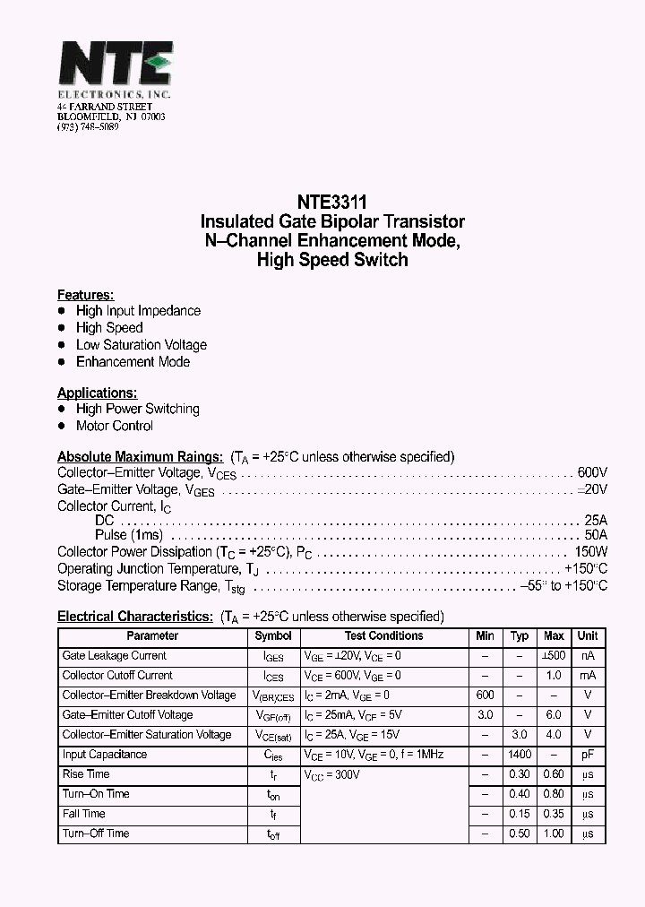 NTE3311_498092.PDF Datasheet