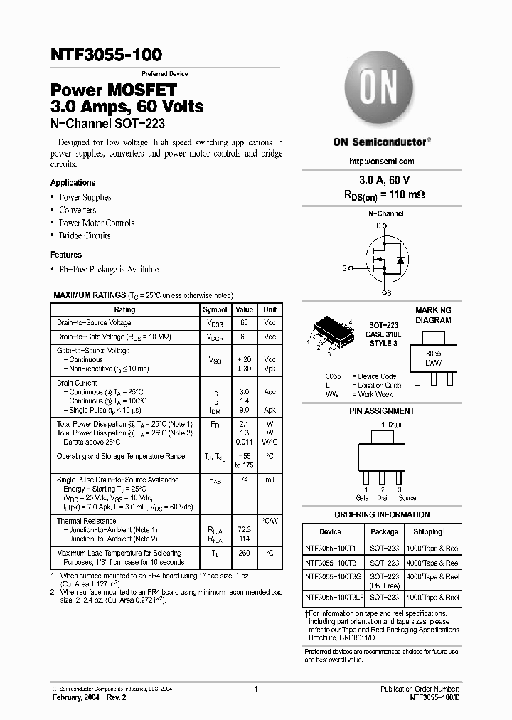 NTF3055-100T1_498462.PDF Datasheet
