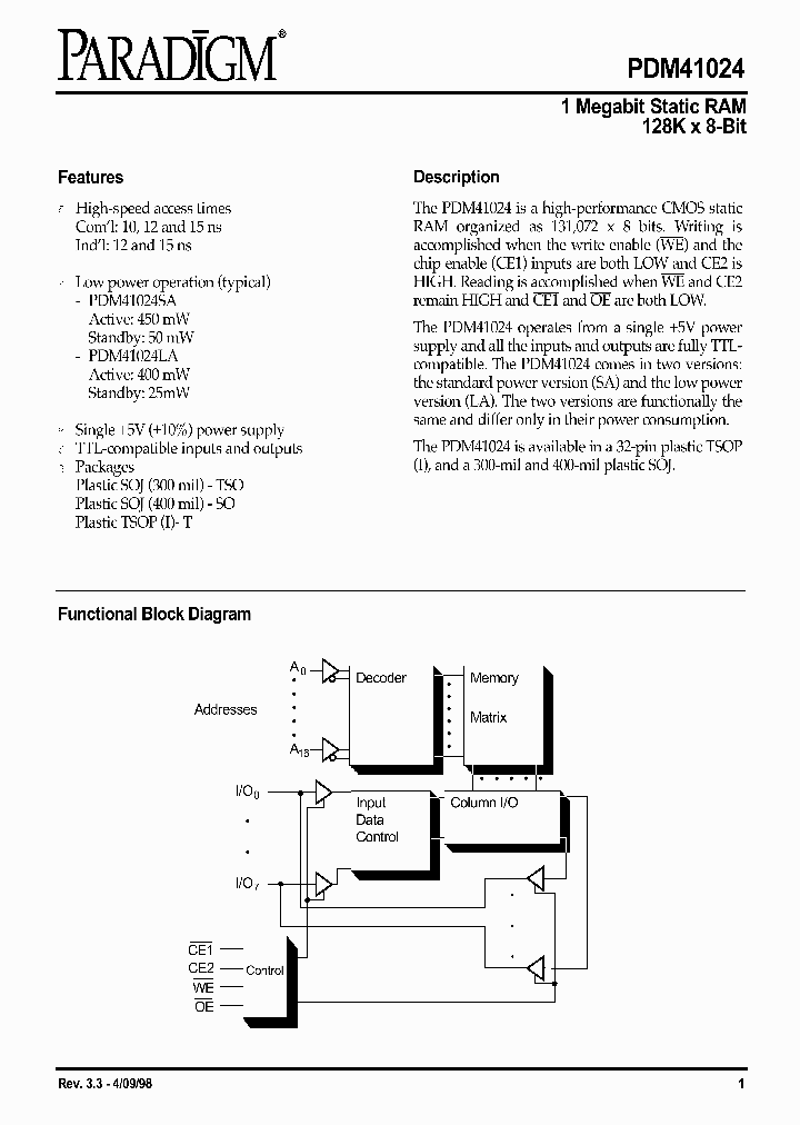 PDM41024_503002.PDF Datasheet