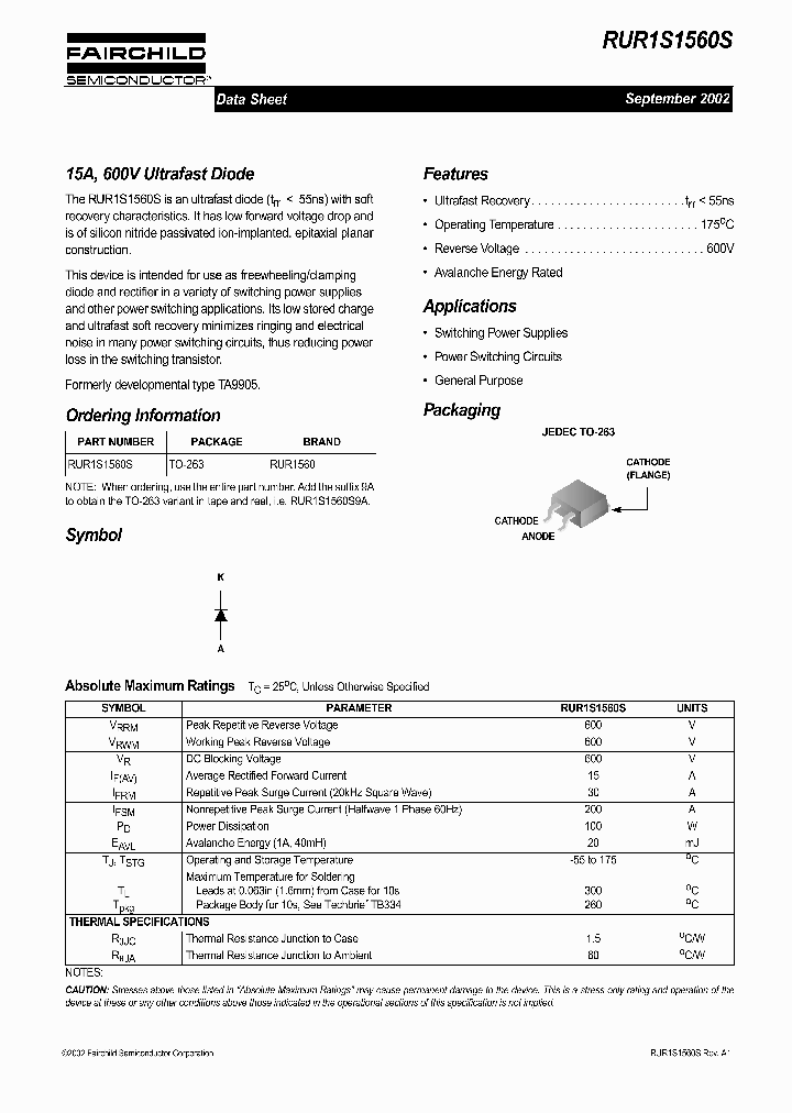 RUR1S1560S9A_558508.PDF Datasheet
