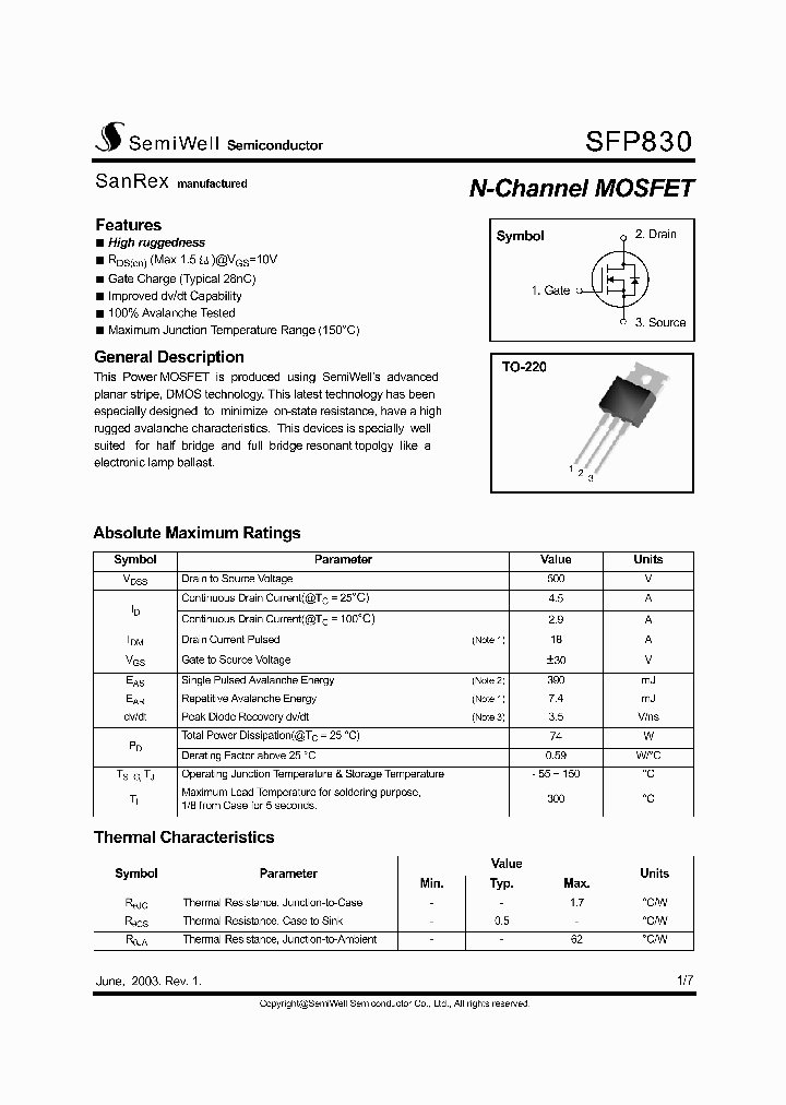 SFP830_494721.PDF Datasheet