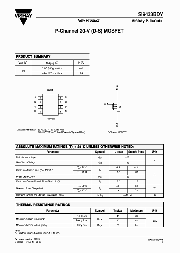SI9433BDY_535660.PDF Datasheet
