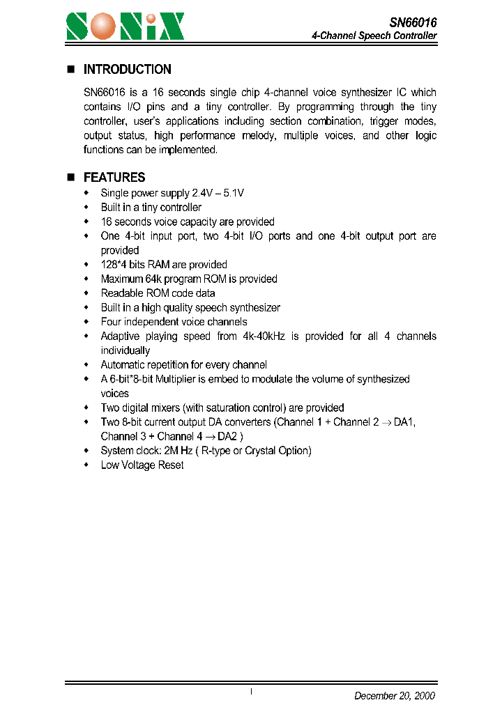 SN66016_529904.PDF Datasheet