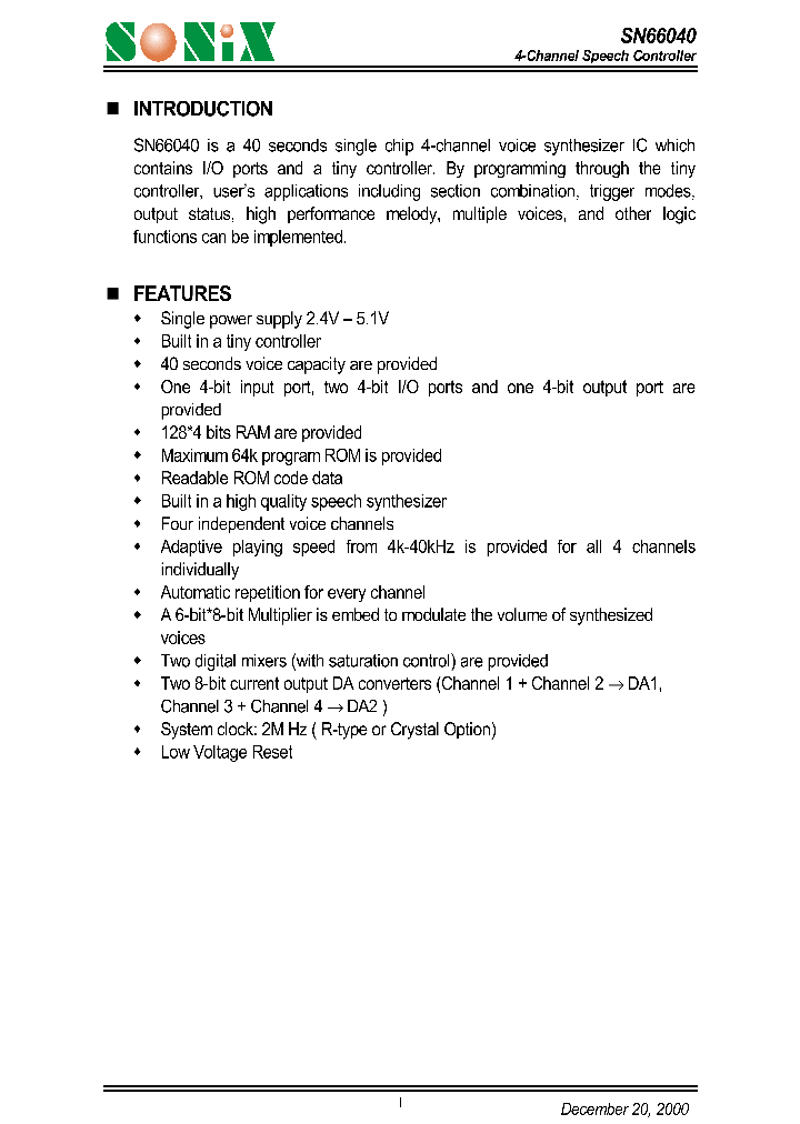 SN66040_529907.PDF Datasheet