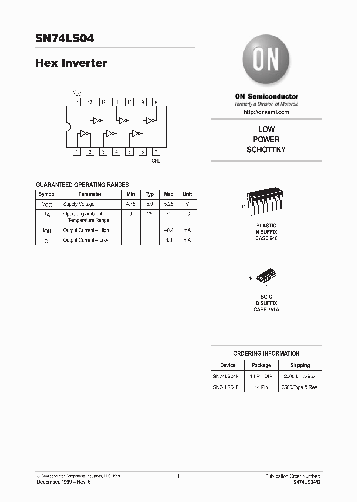 SN74LS04_491852.PDF Datasheet