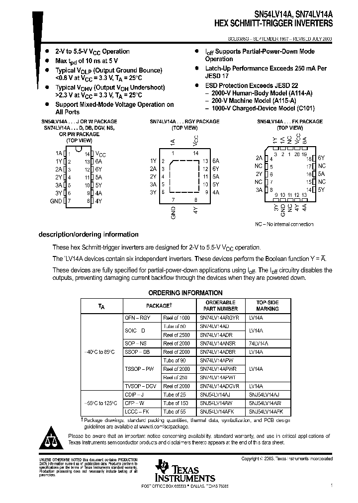 SN74LV14ADR_490367.PDF Datasheet