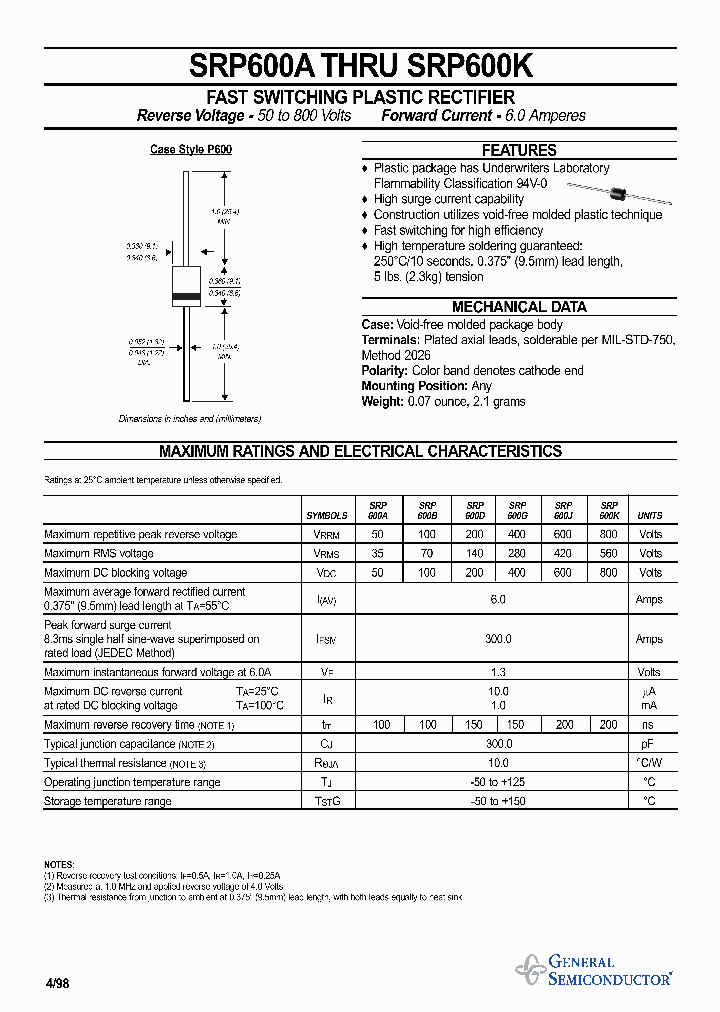 SRP600D_508616.PDF Datasheet