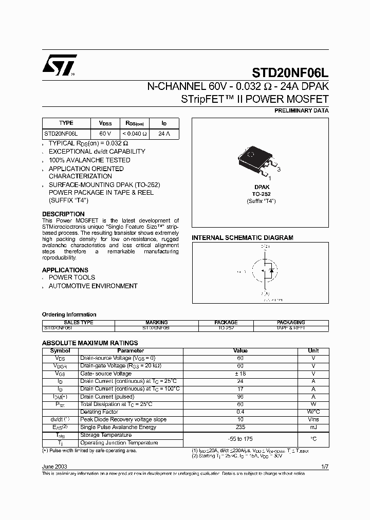 STD20NF06L_502065.PDF Datasheet